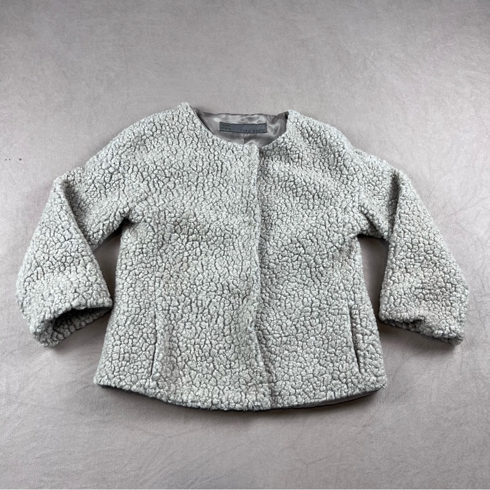 Zara Women's Textured Cream Puffer Jacket
